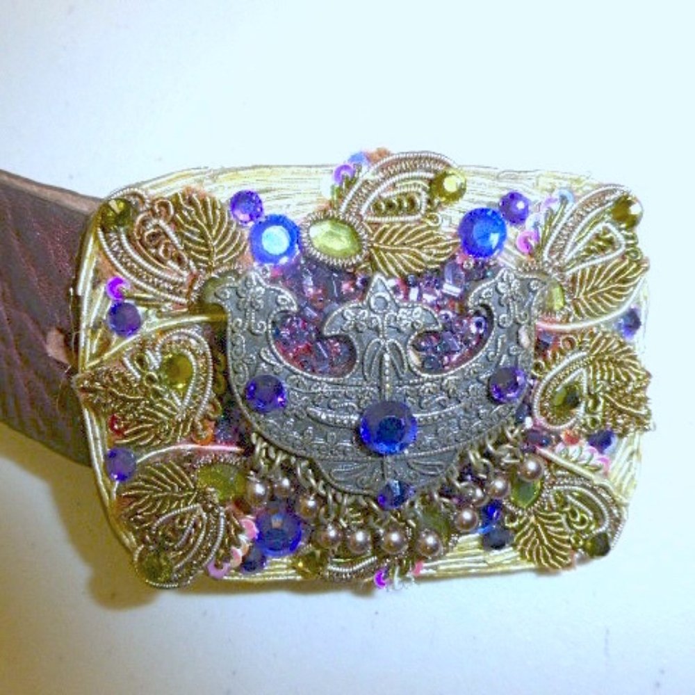 IVY BRAND LEATHER BELT Buckle Spain 34 ooak